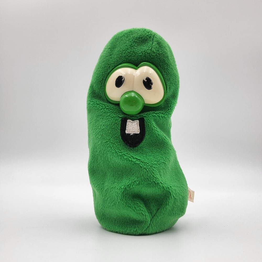 VTG 1998 GUND VeggieTales Larry the Cucumber 7" Plush Bean Bag Toy Big Idea
